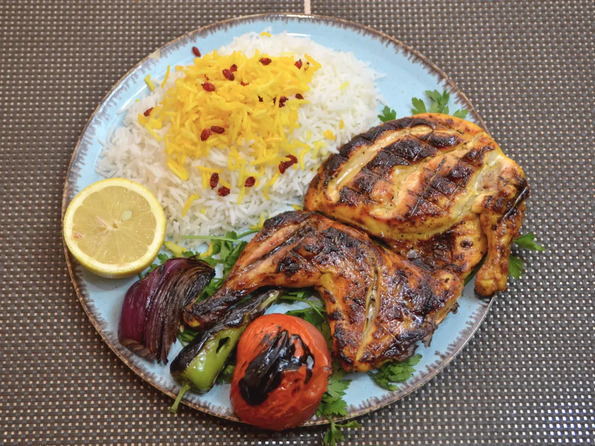 Half Grilled Chicken with Rice